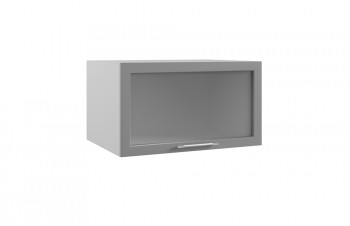 Гарда ГВПГС 800 шкаф верхний горизонтальный глубокий со стеклом высокий (Ваниль/корпус Серый) в Северо-Енисейском - severo-enisejskij.mebel54.com | фото