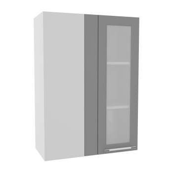 Гарда ВПУС 650 шкаф верхний угловой со стеклом высокий (Ваниль/корпус Серый) в Северо-Енисейском - severo-enisejskij.mebel54.com | фото