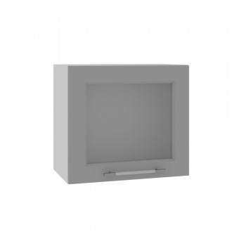 Империя ВПГС 500 Шкаф верхний горизонтальный со стеклом высокий (Белый Эмалит/корпус Серый) в Северо-Енисейском - severo-enisejskij.mebel54.com | фото