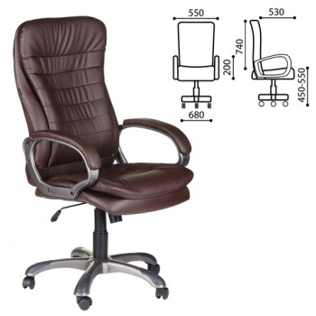 Кресло офисное BRABIX Omega EX-589 (коричневое) в Северо-Енисейском - severo-enisejskij.mebel54.com | фото