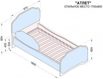 Кровать 170 Атлет 96 Серый (мягкий бортик) в Северо-Енисейском - severo-enisejskij.mebel54.com | фото