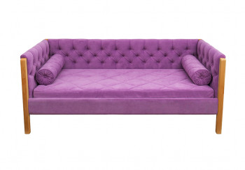 Кровать 180 серии Леди  32 Фиолетовый (подушка валик) в Северо-Енисейском - severo-enisejskij.mebel54.com | фото