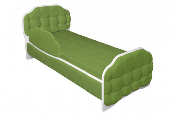 Кровать 190 Атлет Lux 76 Зелёный (мягкий бортик) в Северо-Енисейском - severo-enisejskij.mebel54.com | фото