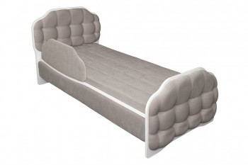 Кровать 190 Атлет Lux 96 Серый (мягкий бортик) в Северо-Енисейском - severo-enisejskij.mebel54.com | фото