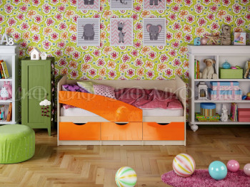 Кровать Бабочки 1,8м (Оранжевый металлик) в Северо-Енисейском - severo-enisejskij.mebel54.com | фото