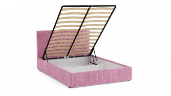 Кровать Гамма ш. 1400 (с основанием для хранения) (велюр тенерифе розовый) в Северо-Енисейском - severo-enisejskij.mebel54.com | фото