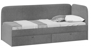 Кровать «Молли» с мягкой обивкой (900) тип 1 (Микровелюр Scandi Graphite 22) в Северо-Енисейском - severo-enisejskij.mebel54.com | фото