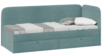 Кровать «Молли» с мягкой обивкой (900) тип 1 (Микровелюр Scandi Indigo 11) в Северо-Енисейском - severo-enisejskij.mebel54.com | фото