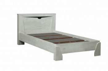 Кровать одинарная 33.07 с настилом "Лючия" (ш. 900)/(бетон пайн белый / венге / белый) в Северо-Енисейском - severo-enisejskij.mebel54.com | фото
