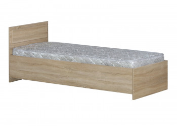 Кровать одинарная 800-2 без матраса (прямые спинки) Дуб Сонома в Северо-Енисейском - severo-enisejskij.mebel54.com | фото