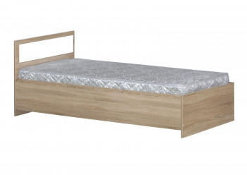 Кровать одинарная 900-2 без матраса (прямые спинки) Дуб Сонома в Северо-Енисейском - severo-enisejskij.mebel54.com | фото
