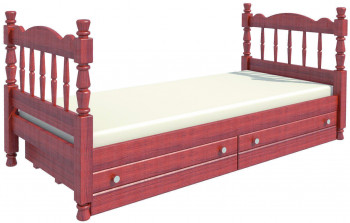 Кровать одинарная Аленка из массива сосны 800*1890 Орех в Северо-Енисейском - severo-enisejskij.mebel54.com | фото