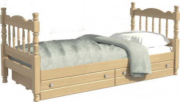 Кровать одинарная Аленка из массива сосны 800*1890 Сосна в Северо-Енисейском - severo-enisejskij.mebel54.com | фото
