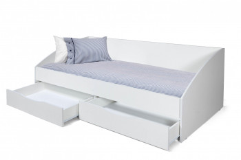 Кровать одинарная "Фея - 3" (симметричная) New/(белый / белый / ДВПО: белый) в Северо-Енисейском - severo-enisejskij.mebel54.com | фото