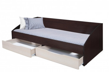 Кровать одинарная "Фея - 3" (симметричная) New (венге / вудлайн кремовый / ДВПО: белый) в Северо-Енисейском - severo-enisejskij.mebel54.com | фото