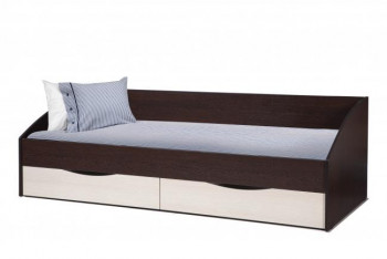 Кровать одинарная "Фея - 3" (симметричная) New (венге / вудлайн кремовый / ДВПО: белый) в Северо-Енисейском - severo-enisejskij.mebel54.com | фото