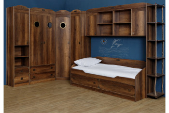 Кровать с 2-мя ящиками «Навигатор» (Дуб Каньон) в Северо-Енисейском - severo-enisejskij.mebel54.com | фото