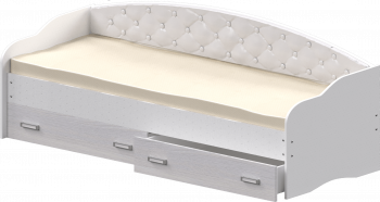 Кровать Софа-7 с мягкой спинкой (800х1900) Белый в Северо-Енисейском - severo-enisejskij.mebel54.com | фото