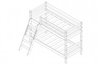 Кровать Соня вариант 12 низкая с наклонной лестницей Лаванда в Северо-Енисейском - severo-enisejskij.mebel54.com | фото