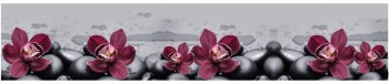 Кухонный фартук КМ 14 Орхидея Цветы Камни в Северо-Енисейском - severo-enisejskij.mebel54.com | фото