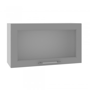 Квадро ВПГС 800 шкаф верхний горизонтальный со стеклом высокий (Персик софт/корпус Серый) в Северо-Енисейском - severo-enisejskij.mebel54.com | фото