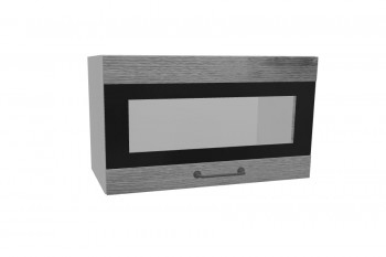 Лофт ПГСФ 600 шкаф верхний горизонтальный со стеклом и фотопечатью (Дуб цикорий/корпус Серый) в Северо-Енисейском - severo-enisejskij.mebel54.com | фото