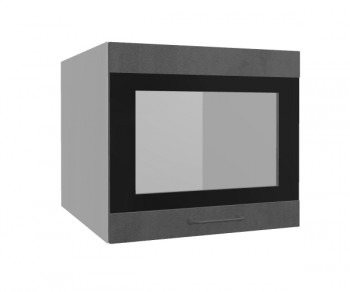 Лофт ВПГСФ 500 шкаф верхний горизонтальный со стеклом высокий с фотопечатью (Бетон темный/корпус Серый) в Северо-Енисейском - severo-enisejskij.mebel54.com | фото