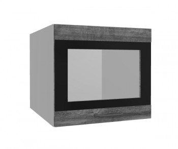 Лофт ВПГСФ 500 шкаф верхний горизонтальный со стеклом высокий с фотопечатью (Дуб бурый/корпус Серый) в Северо-Енисейском - severo-enisejskij.mebel54.com | фото
