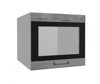 Лофт ВПГСФ 500 шкаф верхний горизонтальный со стеклом высокий с фотопечатью (Дуб цикорий/корпус Серый) в Северо-Енисейском - severo-enisejskij.mebel54.com | фото