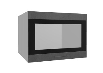 Лофт ВПГСФ 600 шкаф верхний горизонтальный со стеклом высокий с фотопечатью (Бетон темный/корпус Серый) в Северо-Енисейском - severo-enisejskij.mebel54.com | фото