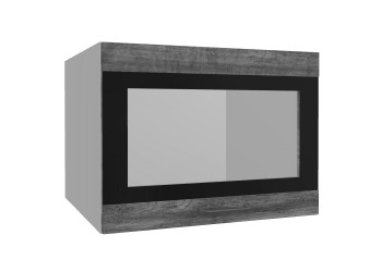 Лофт ВПГСФ 600 шкаф верхний горизонтальный со стеклом высокий с фотопечатью (Дуб бурый/корпус Серый) в Северо-Енисейском - severo-enisejskij.mebel54.com | фото
