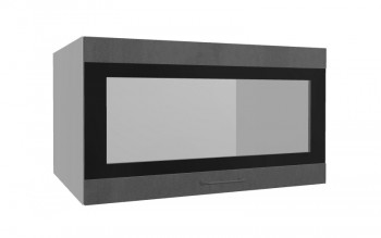 Лофт ВПГСФ 800 шкаф верхний горизонтальный со стеклом высокий с фотопечатью (Бетон темный/корпус Серый) в Северо-Енисейском - severo-enisejskij.mebel54.com | фото