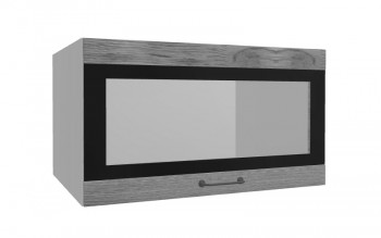 Лофт ВПГСФ 800 шкаф верхний горизонтальный со стеклом высокий с фотопечатью (Дуб цикорий/корпус Серый) в Северо-Енисейском - severo-enisejskij.mebel54.com | фото