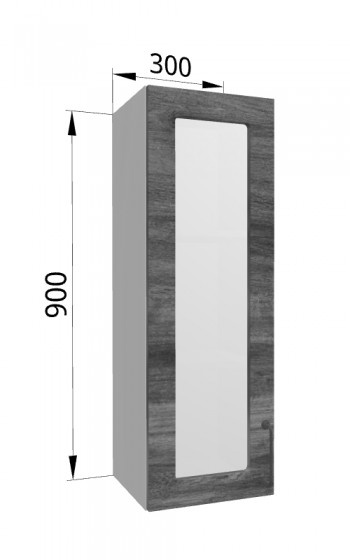 Лофт ВПС 300 шкаф верхний со стеклом высокий (Дуб бурый/корпус Серый) в Северо-Енисейском - severo-enisejskij.mebel54.com | фото