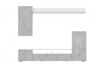 Мебель для гостиной МГС 4 (Белый/Цемент светлый) в Северо-Енисейском - severo-enisejskij.mebel54.com | фото