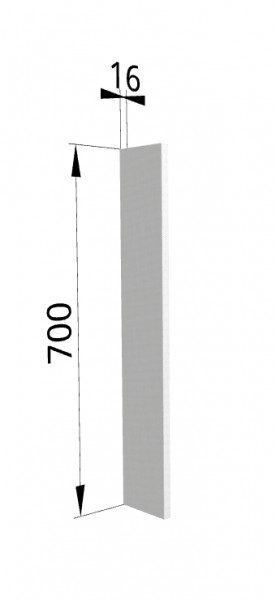 Панель торцевая (для шкафа верхнего торцевого высотой 700 мм) ПТ 400 Мелисса (Белый скин) в Северо-Енисейском - severo-enisejskij.mebel54.com | фото