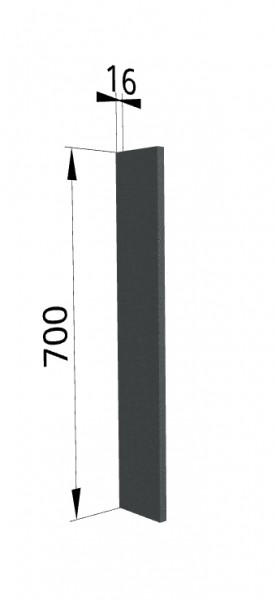 Панель торцевая ПТ 400 Квадро (для шкафа торцевого верхнего) Железо в Северо-Енисейском - severo-enisejskij.mebel54.com | фото