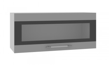 Ройс ПГСФ 800 Шкаф верхний горизонтальный со стеклом с фотопечатью (Графит софт/корпус Серый) в Северо-Енисейском - severo-enisejskij.mebel54.com | фото