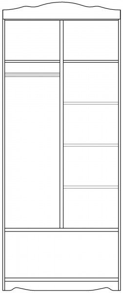 Шкаф 2-х створчатый серии Иллюзия 99 Серый в Северо-Енисейском - severo-enisejskij.mebel54.com | фото