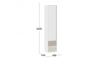 Шкаф для белья комбинированный «Сканди» Дуб Гарден/Белый/Глиняный серый в Северо-Енисейском - severo-enisejskij.mebel54.com | фото
