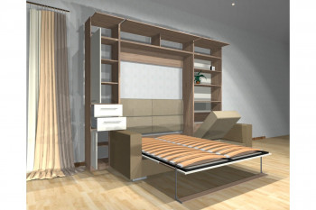 Шкаф-кровать с диваном Каролина в Северо-Енисейском - severo-enisejskij.mebel54.com | фото