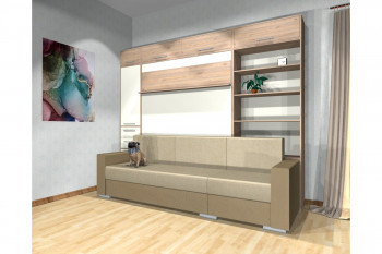 Шкаф-кровать с диваном Каролина в Северо-Енисейском - severo-enisejskij.mebel54.com | фото