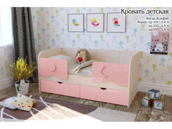 Соня Кровать детская 2 ящика 1.6 Розовый глянец в Северо-Енисейском - severo-enisejskij.mebel54.com | фото