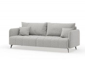 Валериан диван трёхместный прямой Светло-серый, ткань RICO FLEX 108 в Северо-Енисейском - severo-enisejskij.mebel54.com | фото